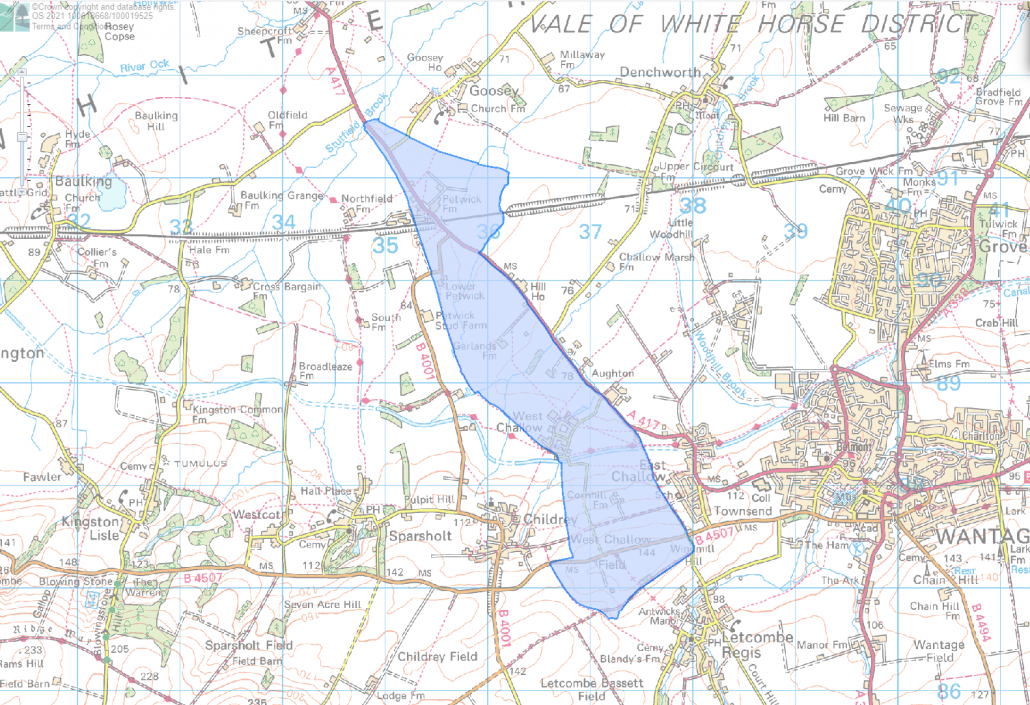 West Challow boundary map